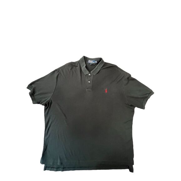 Polo Ralph Lauren Black Collared 3 Button Short Sleeve Shirt 2X - Picture 1 of 7